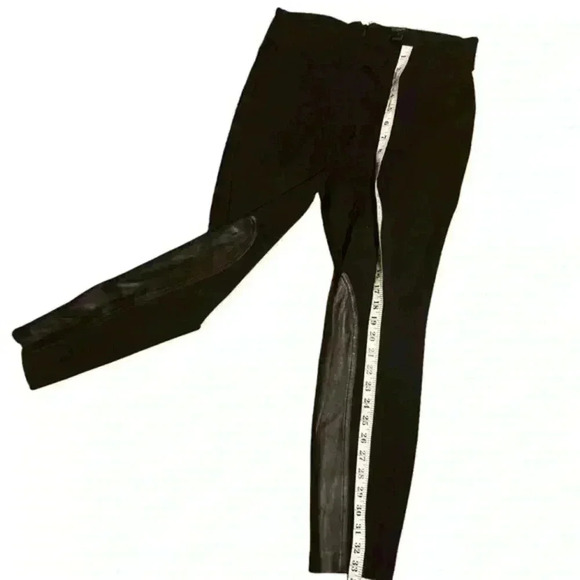 J. Crew Gigi Black Leather paneled Leggings Riding pants, Sz‎ 8 - Picture 6 of 7